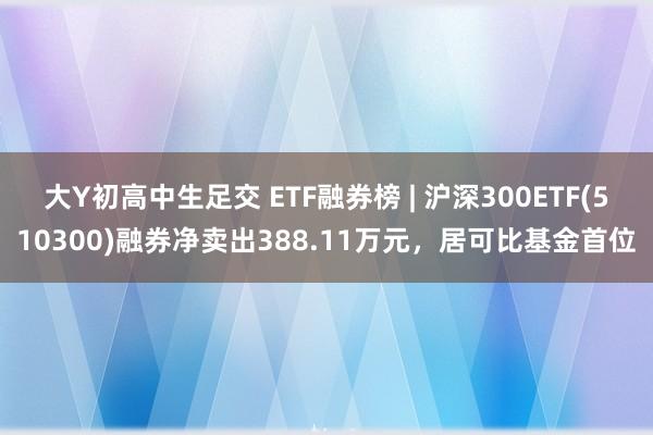 大Y初高中生足交 ETF融券榜 | 沪深300ETF(510300)融券净卖出388.11万元，居可比基金首位