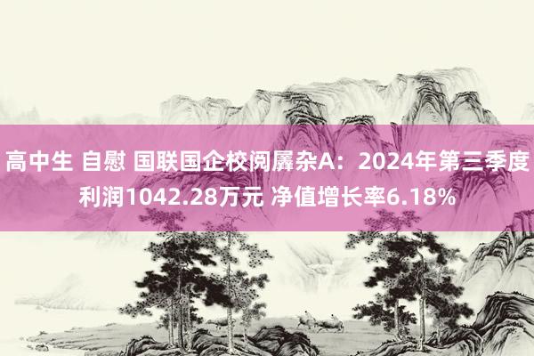高中生 自慰 国联国企校阅羼杂A：2024年第三季度利润1042.28万元 净值增长率6.18%