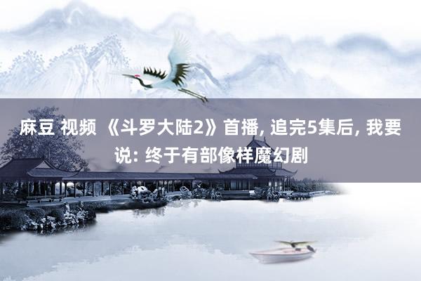麻豆 视频 《斗罗大陆2》首播， 追完5集后， 我要说: 终于有部像样魔幻剧