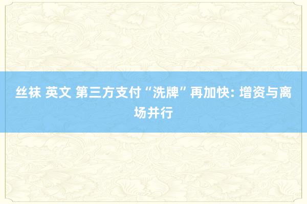 丝袜 英文 第三方支付“洗牌”再加快: 增资与离场并行