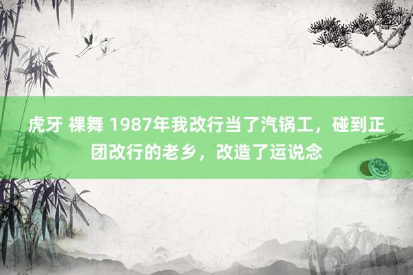 虎牙 裸舞 1987年我改行当了汽锅工，碰到正团改行的老乡，改造了运说念