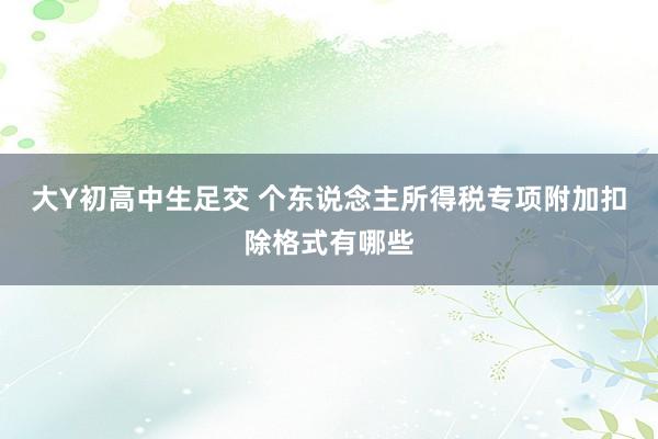 大Y初高中生足交 个东说念主所得税专项附加扣除格式有哪些