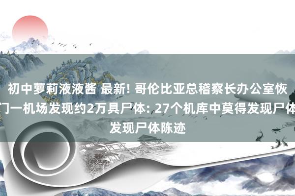 初中萝莉液液酱 最新! 哥伦比亚总稽察长办公室恢复齐门一机场发现约2万具尸体: 27个机库中莫得发现尸体陈迹