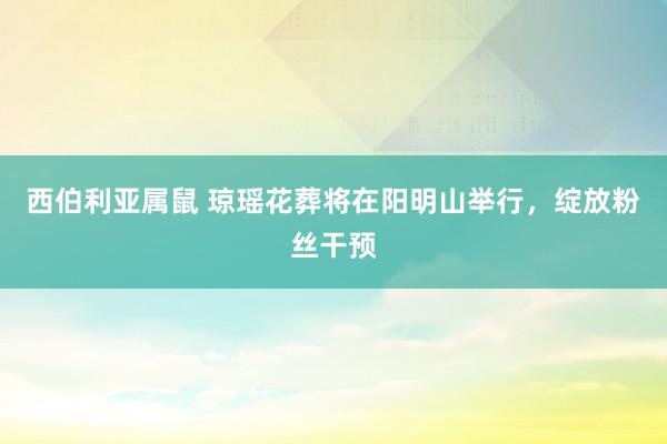 西伯利亚属鼠 琼瑶花葬将在阳明山举行，绽放粉丝干预