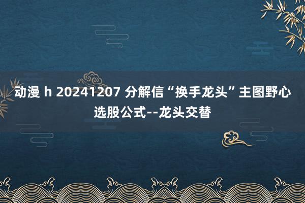 动漫 h 20241207 分解信“换手龙头”主图野心选股公式--龙头交替