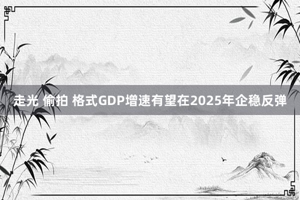 走光 偷拍 格式GDP增速有望在2025年企稳反弹