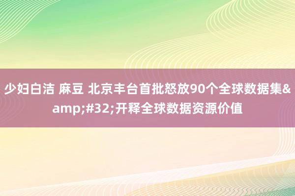少妇白洁 麻豆 北京丰台首批怒放90个全球数据集&#32;开释全球数据资源价值