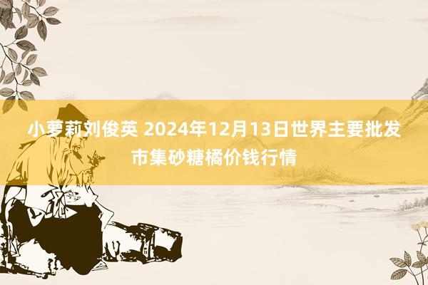 小萝莉刘俊英 2024年12月13日世界主要批发市集砂糖橘价钱行情