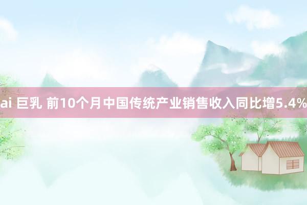 ai 巨乳 前10个月中国传统产业销售收入同比增5.4%