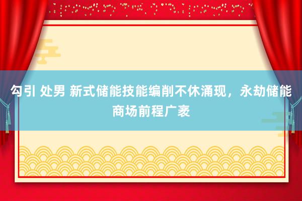 勾引 处男 新式储能技能编削不休涌现，永劫储能商场前程广袤