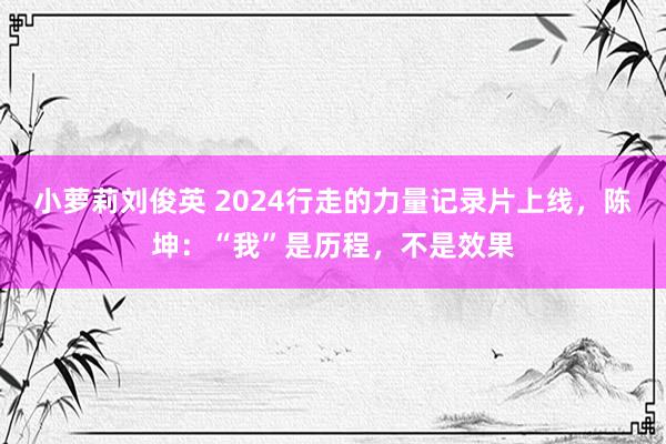 小萝莉刘俊英 2024行走的力量记录片上线，陈坤：“我”是历程，不是效果