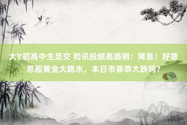 大Y初高中生足交 和讯投顾高璐明：降息！好意思股黄金大跳水，本日市荟萃大跌吗？