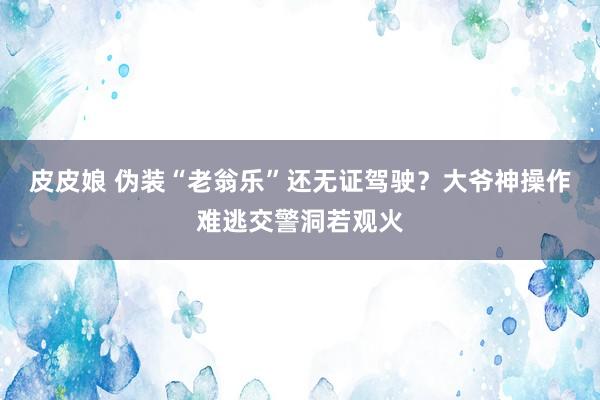 皮皮娘 伪装“老翁乐”还无证驾驶？大爷神操作难逃交警洞若观火