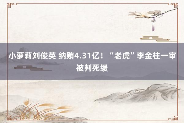 小萝莉刘俊英 纳贿4.31亿！“老虎”李金柱一审被判死缓