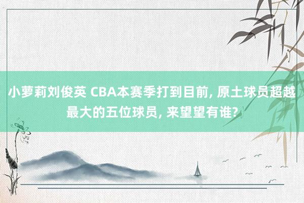 小萝莉刘俊英 CBA本赛季打到目前， 原土球员超越最大的五位球员， 来望望有谁?