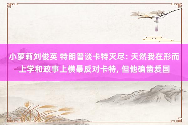 小萝莉刘俊英 特朗普谈卡特灭尽: 天然我在形而上学和政事上横暴反对卡特， 但他确凿爱国