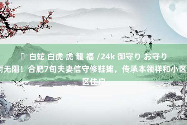 ✨白蛇 白虎 虎 龍 福 /24k 御守り お守り 风雨无阻！合肥7旬夫妻信守修鞋摊，传承本领祥和小区住户