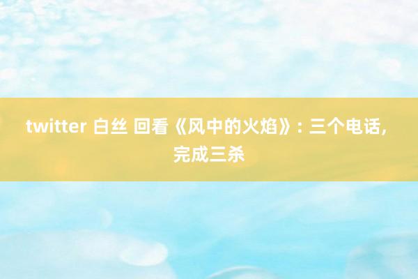 twitter 白丝 回看《风中的火焰》: 三个电话， 完成三杀