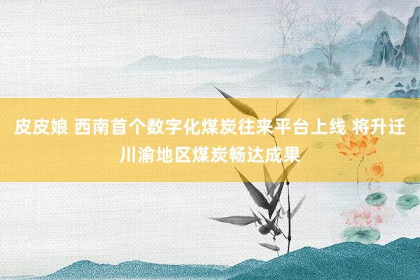 皮皮娘 西南首个数字化煤炭往来平台上线 将升迁川渝地区煤炭畅达成果
