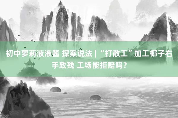 初中萝莉液液酱 探案说法 | “打散工”加工椰子右手致残 工场能拒赔吗？