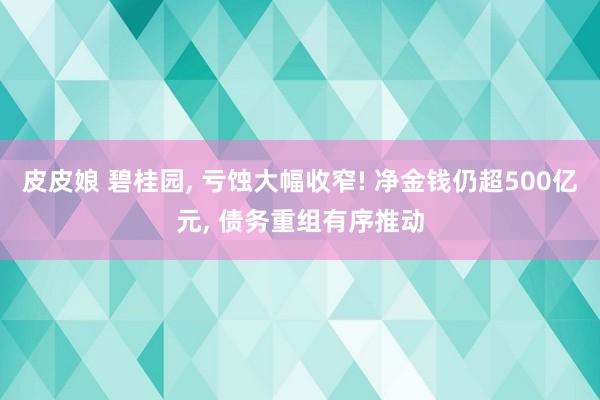 皮皮娘 碧桂园， 亏蚀大幅收窄! 净金钱仍超500亿元， 债务重组有序推动