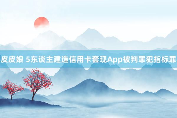 皮皮娘 5东谈主建造信用卡套现App被判罪犯指标罪