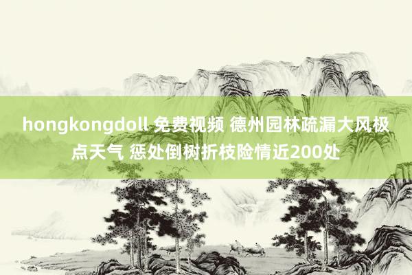 hongkongdoll 免费视频 德州园林疏漏大风极点天气 惩处倒树折枝险情近200处