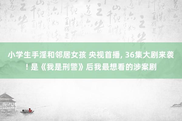 小学生手淫和邻居女孩 央视首播， 36集大剧来袭! 是《我是刑警》后我最想看的涉案剧